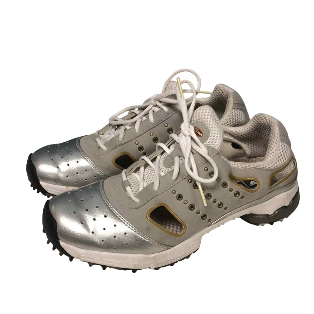 Adidas Climacool Women's Size 8.5 Gray Silver Lace Up Spike Golf Shoes 737189
